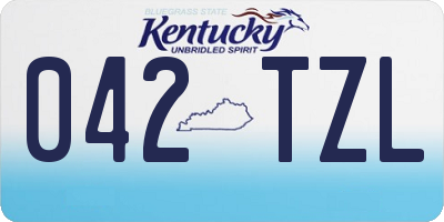 KY license plate 042TZL