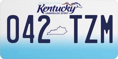 KY license plate 042TZM