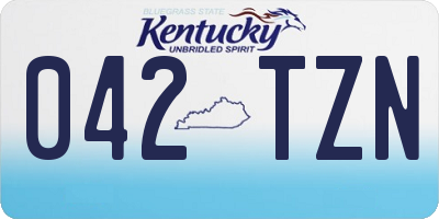 KY license plate 042TZN