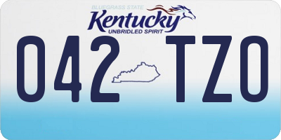 KY license plate 042TZO