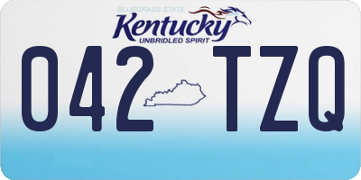 KY license plate 042TZQ