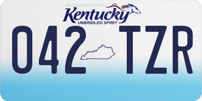KY license plate 042TZR