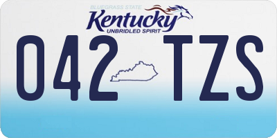 KY license plate 042TZS