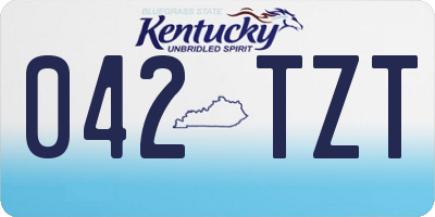 KY license plate 042TZT