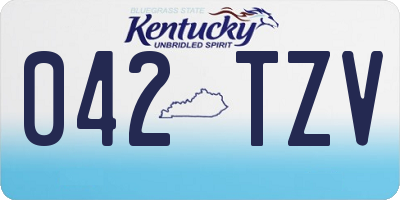 KY license plate 042TZV