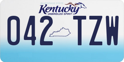 KY license plate 042TZW