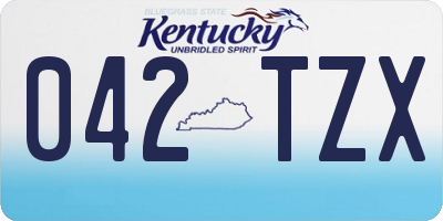 KY license plate 042TZX