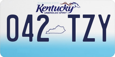 KY license plate 042TZY