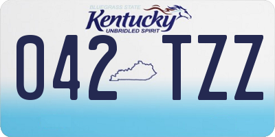 KY license plate 042TZZ