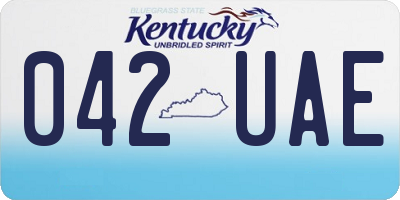 KY license plate 042UAE