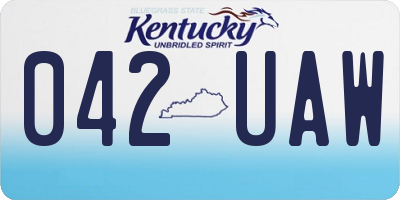 KY license plate 042UAW