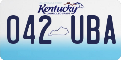 KY license plate 042UBA