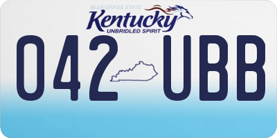 KY license plate 042UBB