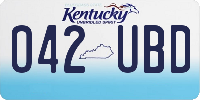 KY license plate 042UBD
