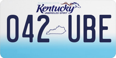 KY license plate 042UBE