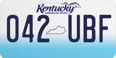 KY license plate 042UBF