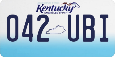KY license plate 042UBI