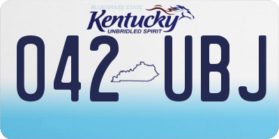 KY license plate 042UBJ