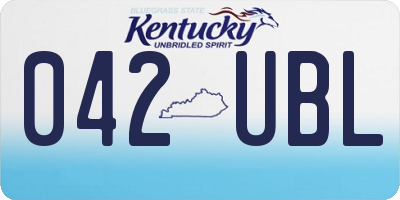 KY license plate 042UBL