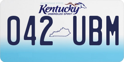 KY license plate 042UBM