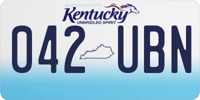 KY license plate 042UBN