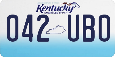 KY license plate 042UBO