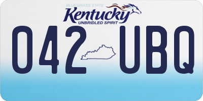 KY license plate 042UBQ