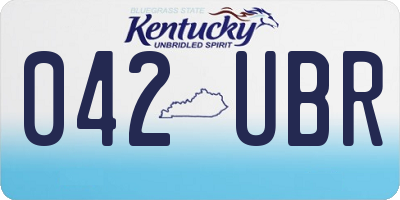KY license plate 042UBR