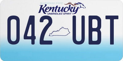 KY license plate 042UBT