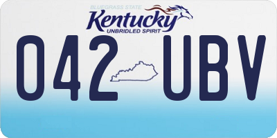KY license plate 042UBV