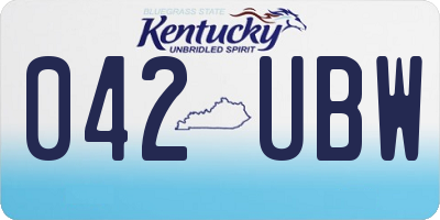KY license plate 042UBW