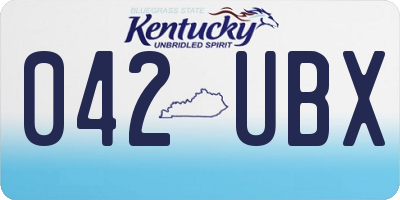 KY license plate 042UBX