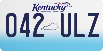 KY license plate 042ULZ