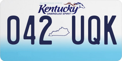 KY license plate 042UQK