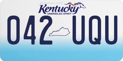 KY license plate 042UQU
