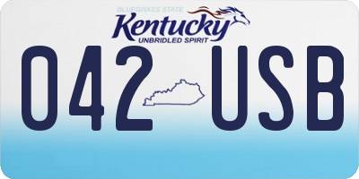 KY license plate 042USB