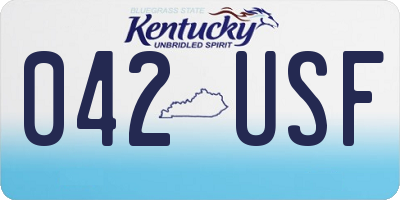KY license plate 042USF