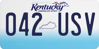 KY license plate 042USV
