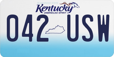 KY license plate 042USW