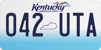 KY license plate 042UTA