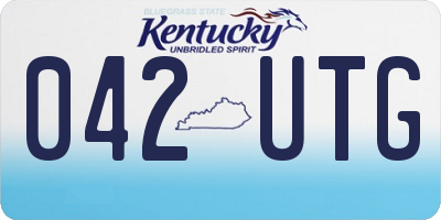 KY license plate 042UTG