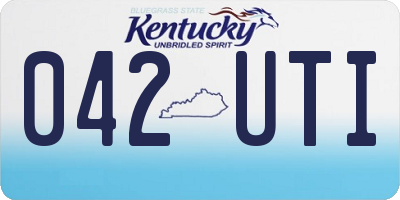 KY license plate 042UTI