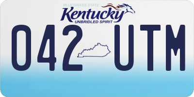 KY license plate 042UTM
