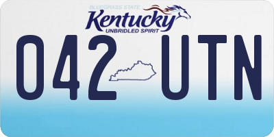 KY license plate 042UTN