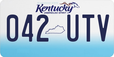 KY license plate 042UTV