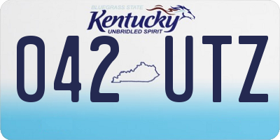 KY license plate 042UTZ