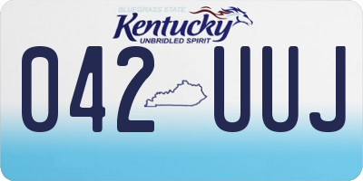 KY license plate 042UUJ