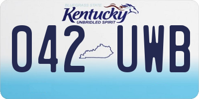 KY license plate 042UWB