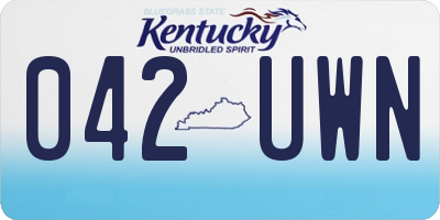 KY license plate 042UWN