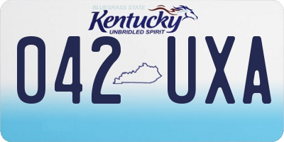 KY license plate 042UXA